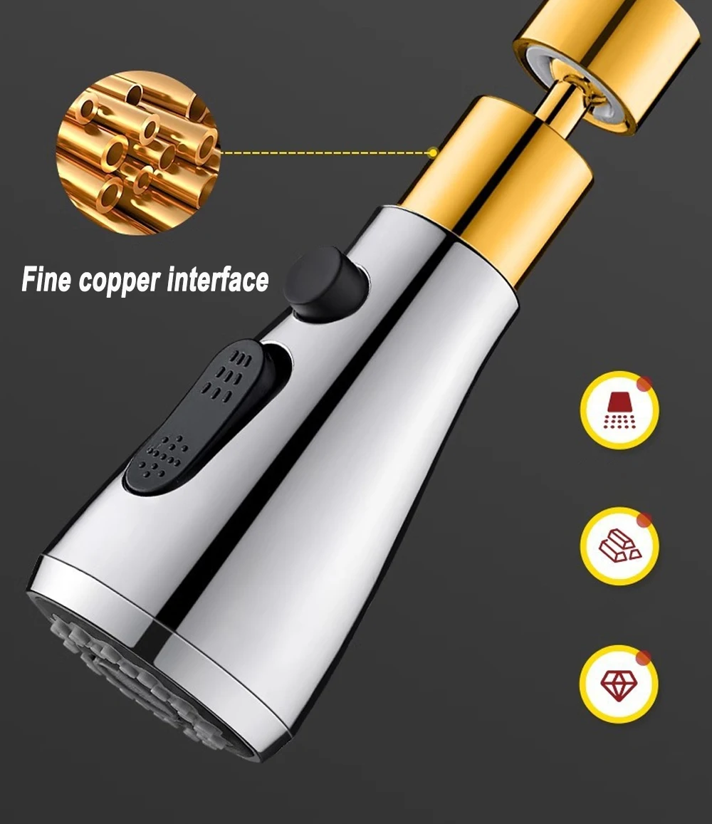 Sb803985af86e4f0bbfac83a7cd2bba74w 3 in1 Faucet Sprayer Pull Out Kitchen Leakproof 360 Degree Ajustable Sink Tap Bathroom Basin Replacement Spray Head High-quality Mallzona