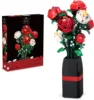 Rose Flowers Bouquet Building Block Sets with Vase,Rich Colours and Silky Feel,Botanical Collection,Creative Gifts for Adult 1
