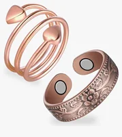 Magnetic Copper Ring For Women and Men 99.99% Pure Copper Rings Gifts for Friends Adjustable Ring Anillo magnetico terapeutico 1