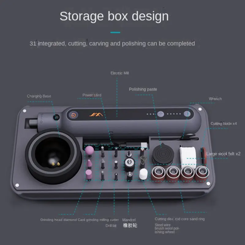 Youpin JIMIHOME 미니 연마기 기계 가변 속도 회전 공구 키트, DIY 전동 공구, 연삭 절삭 연마 조각 펜