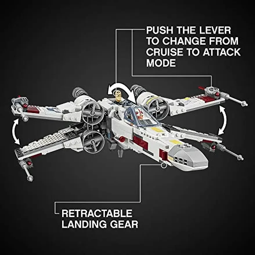 Space Wars X-Wing Construction Playset Battle Plane Building Blocks Model for Star Wars Fans and Building Block Lovers