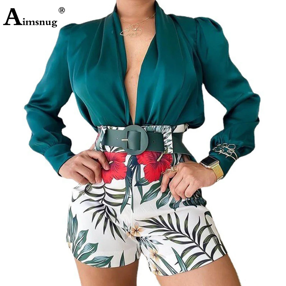 2023 Summer New Sexy Fashion Tracksuit Sets Women Long Sleeve Tops And High Cut Shorts Set Ladies Pathcwork Two Piece Outfits