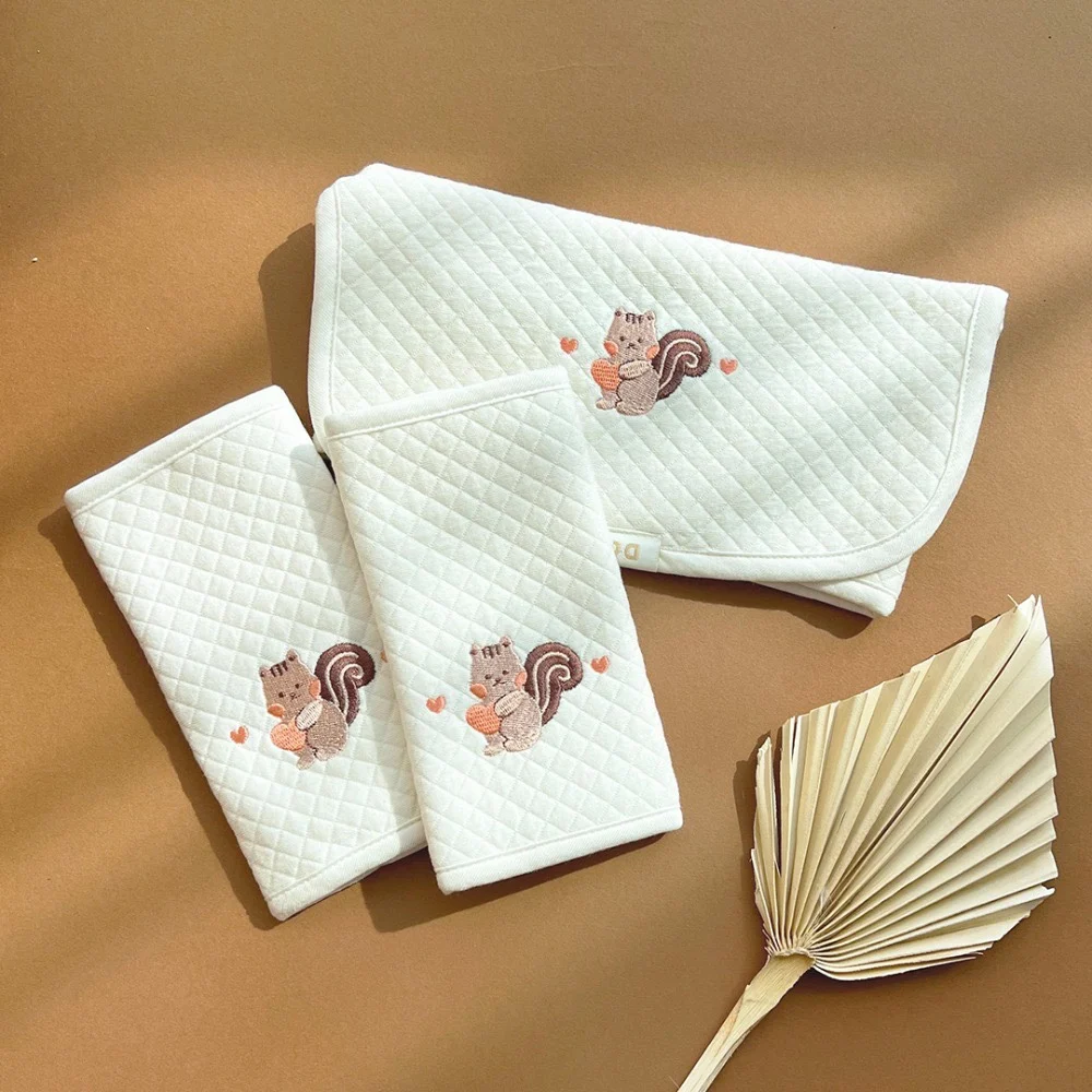 Juego de 3 baberos impermeables de muselina para bebé, toalla para saliva, almohadilla de algodón para el hombro, cojín para morder, accesorios para bebé niña, paño para eructar_voghion.com