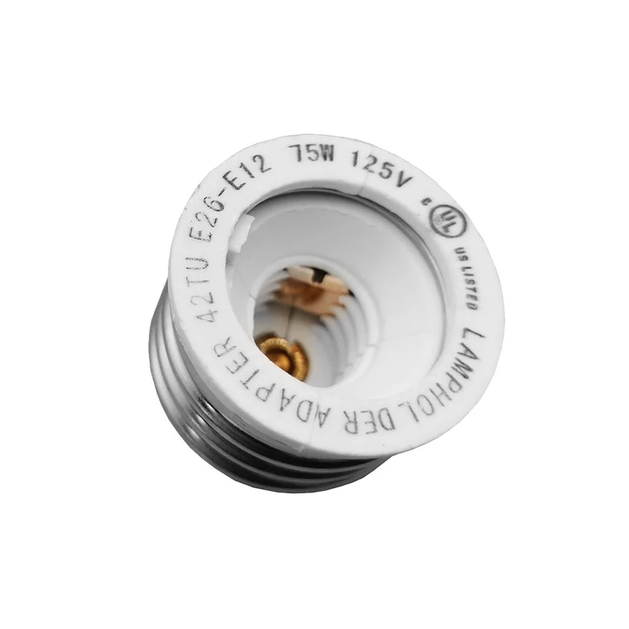 E26 to E12 Socket Adapter Lamp Bulb Socket Adapter Converter Flame Retardant Material Medium to Candelabra Screw Bulb 5pc