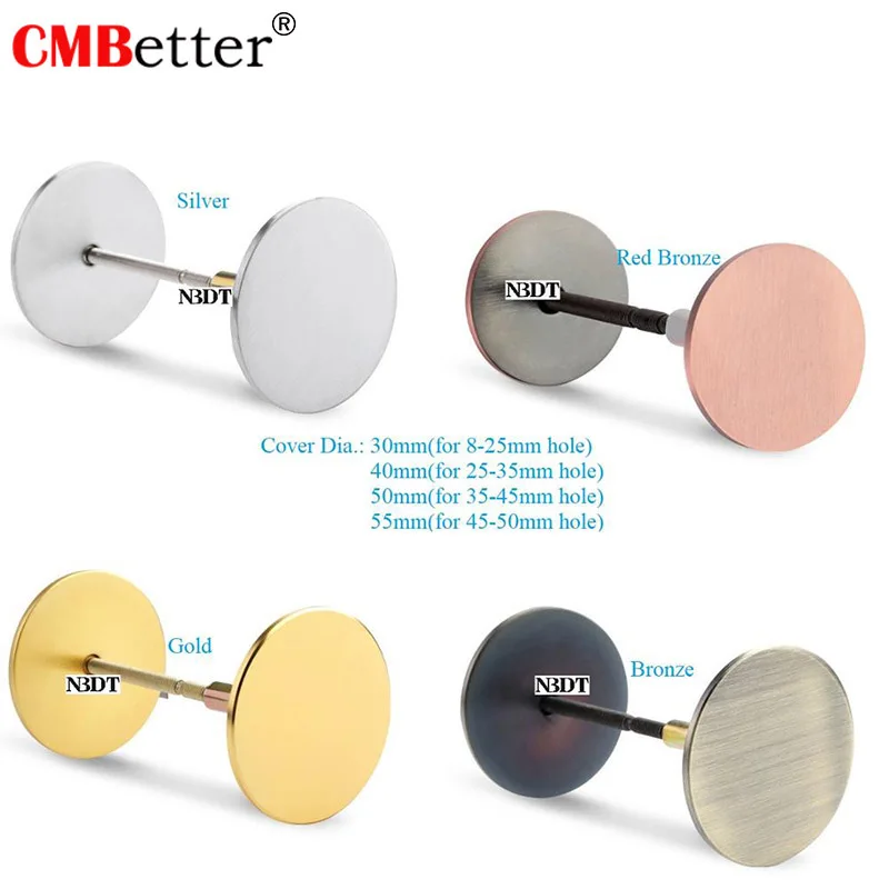 Stainless Steel Door Hole Cover Plate Filler Bell Entry Door Security Covering Unused Hardware Holes Gold Silver Red Bronze stainless steel escutcheon