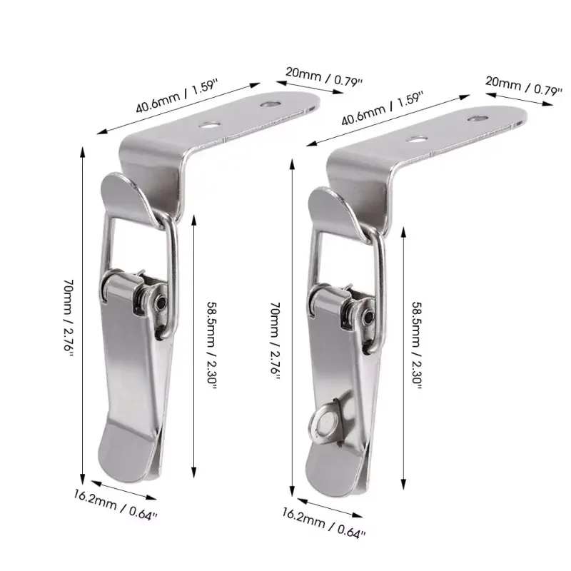 20/1pc Degree Duck-mouth Buckle Hook Lock Metal Spring Hasp Latch Catch Clamps Wooden Box Loaded Draw Toggle Cabinet Door Clasp