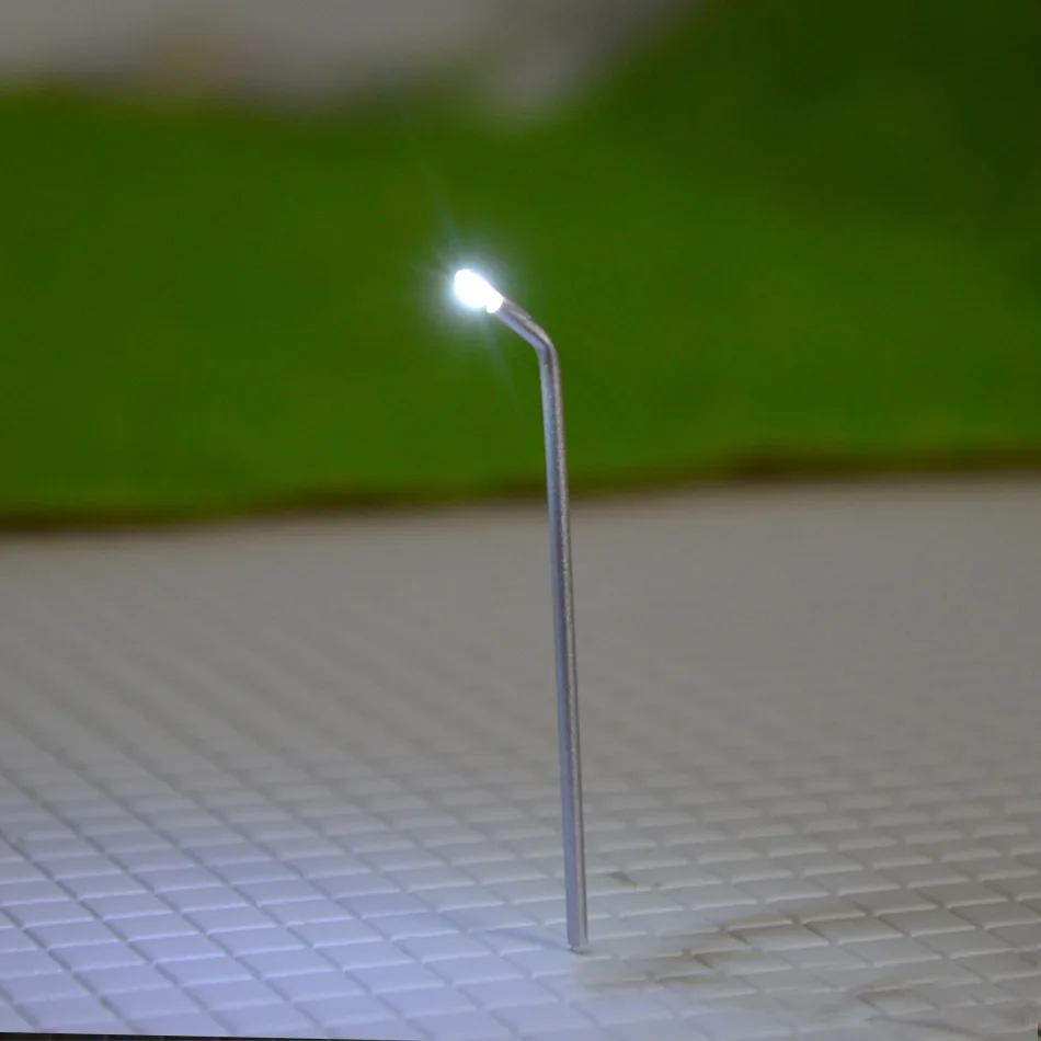 50Pcs Miniatur Straße Laternenpfahl Modell Metall Led Licht Scale1:50-1:500 für HO Zug Gebäude Szene Layout Diorama Materialien Kits – Detail 5