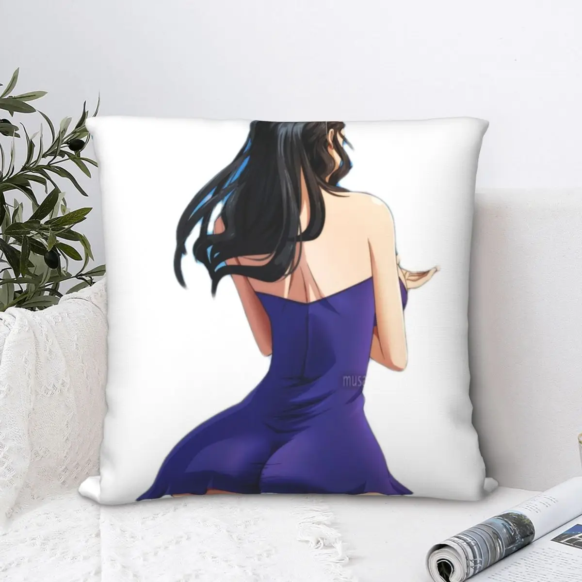 Waifu1 Square Pillowcase Polyester Pillow Cover Velvet Cushion Decor Comfort Throw Pillow For Home Sofa blue color geometric stripes pattern northern european style pillow cover cushion simple model room polyester throw pillow sofa