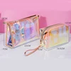 1 Pc Colorful Holographic Women Cosmetic Bag TPU Clear Makeup Bag Beauty Organizer Pouch Travel Clear Makeup Kit Case 6