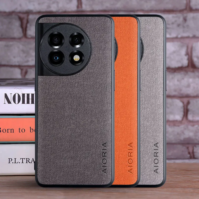 Luxury Textile Leather Skin Phone Case - Soft TPU & Hard Cover