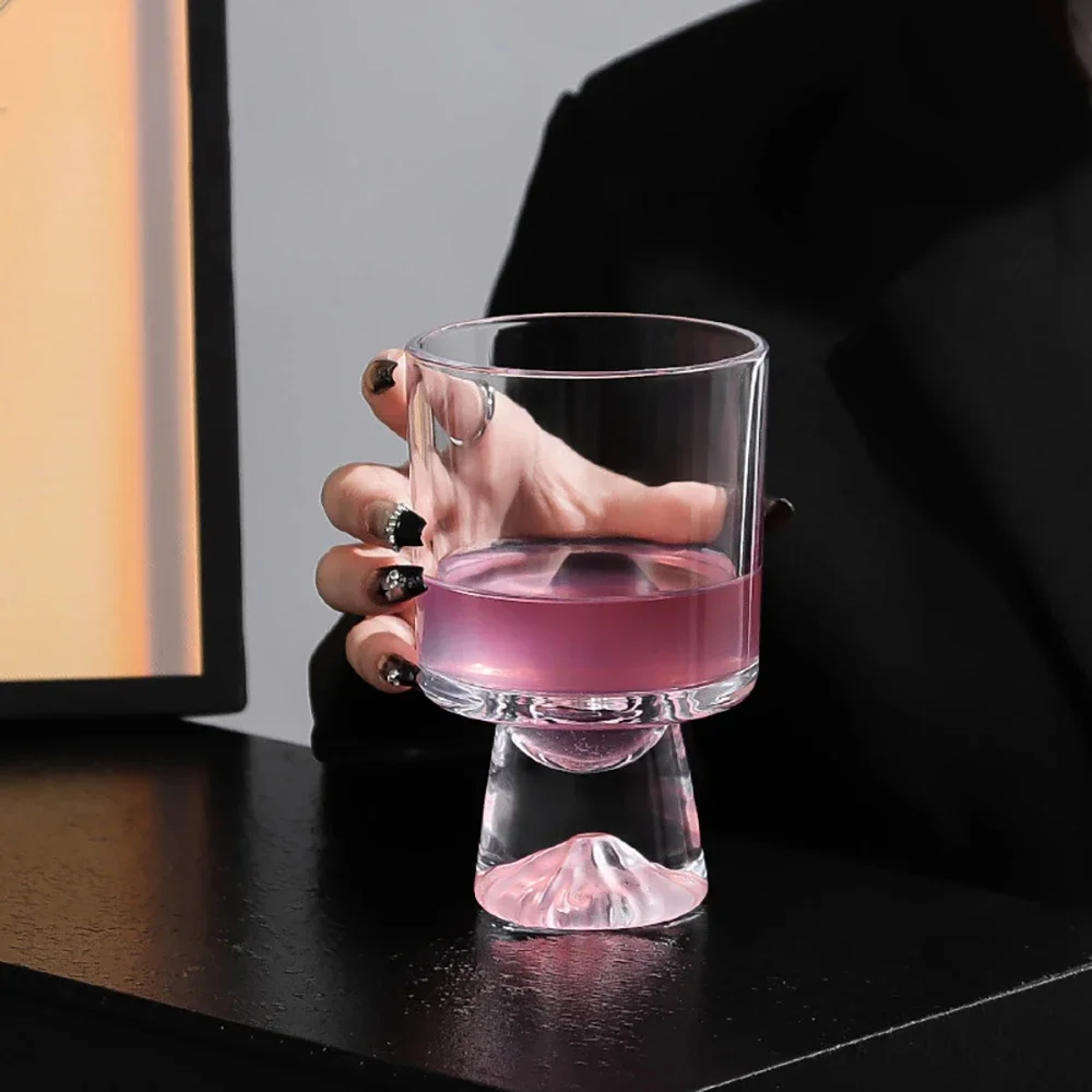 Hand Blown Design Personalized Different Shape Snow Mountain Beer and Red Wine Whisky Glasses Cup Glass