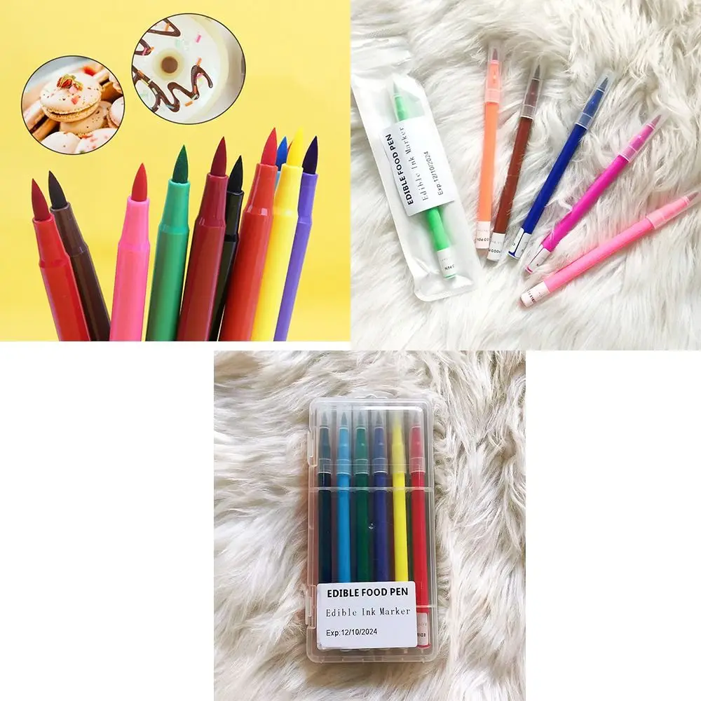

2PCS 10Colors Edible Ink Markers Drawing Biscuits Fondant Plastic Pigment Pen Food Coloring Pen DIY Baking Tool