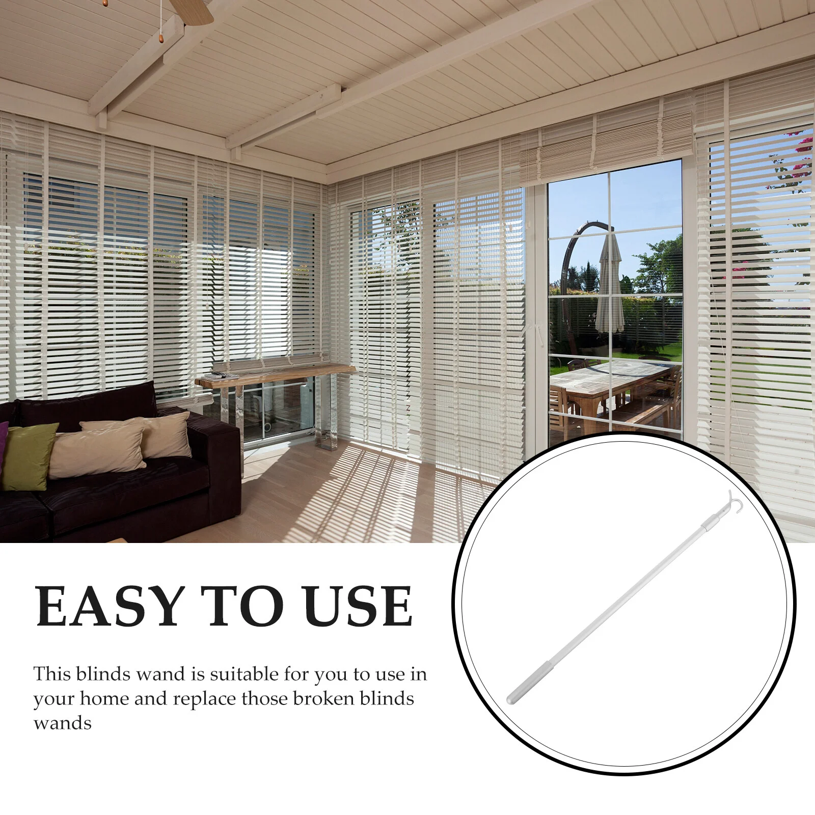 Window Rod Home Blinds Shutter Windows Venetian Vertical Telescopic Stick Curtain Parts Tilt Wands Aluminum Alloy Office