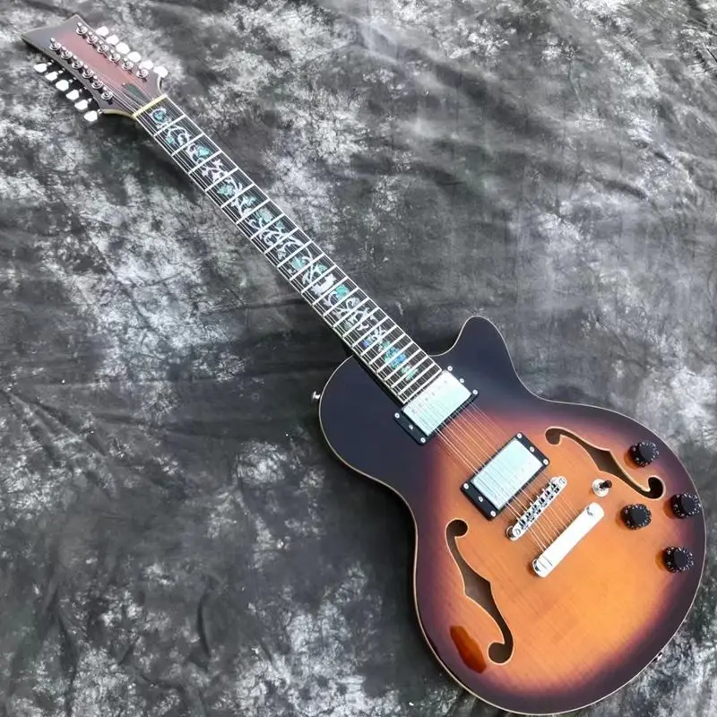 

Электрическая гитара Flame Maple Top, 12 струн, 39 дюймов, с высоким блеском