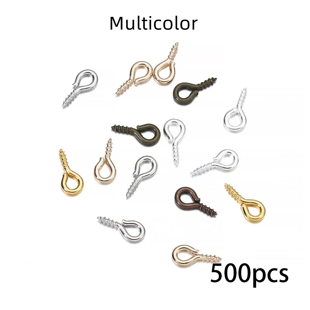 300/500 Stück Mini-Schraubenanhänger Eyepin Schlüsselanhänger HookThreaded Pin Fitting DIY Schmuck Armband Halskette Herstellung Zubehör – Detail 8