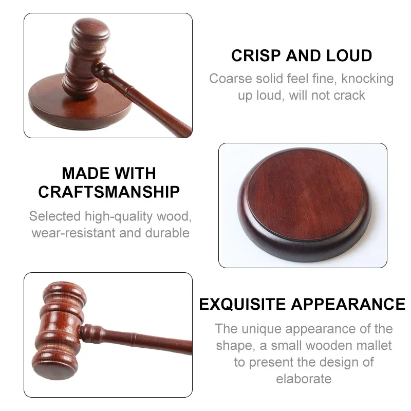 High Quality Durable Wooden Judge Hammered Handcrafted Delicate Wood Gavel For Lawyer Judge Wood Gavel Hammer Sound Block 3