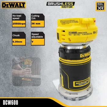 DeWALT 충전식 무선 전기 트리머, DCW600, 20v, 25500pm 척, 6.35mm 컷, 직경 36mm, 범용 18v 배터리 절단