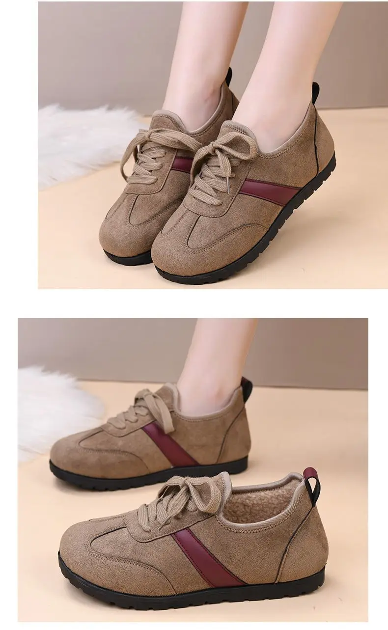 Full Wrap Fuzzy Baumwolle Hausschuhe Frau Lace Up Slip auf Stiefeletten Damen High Top Schuhe Faule Weibliche Outdoor Warme Plüsch Turnschuhe – Detail 24