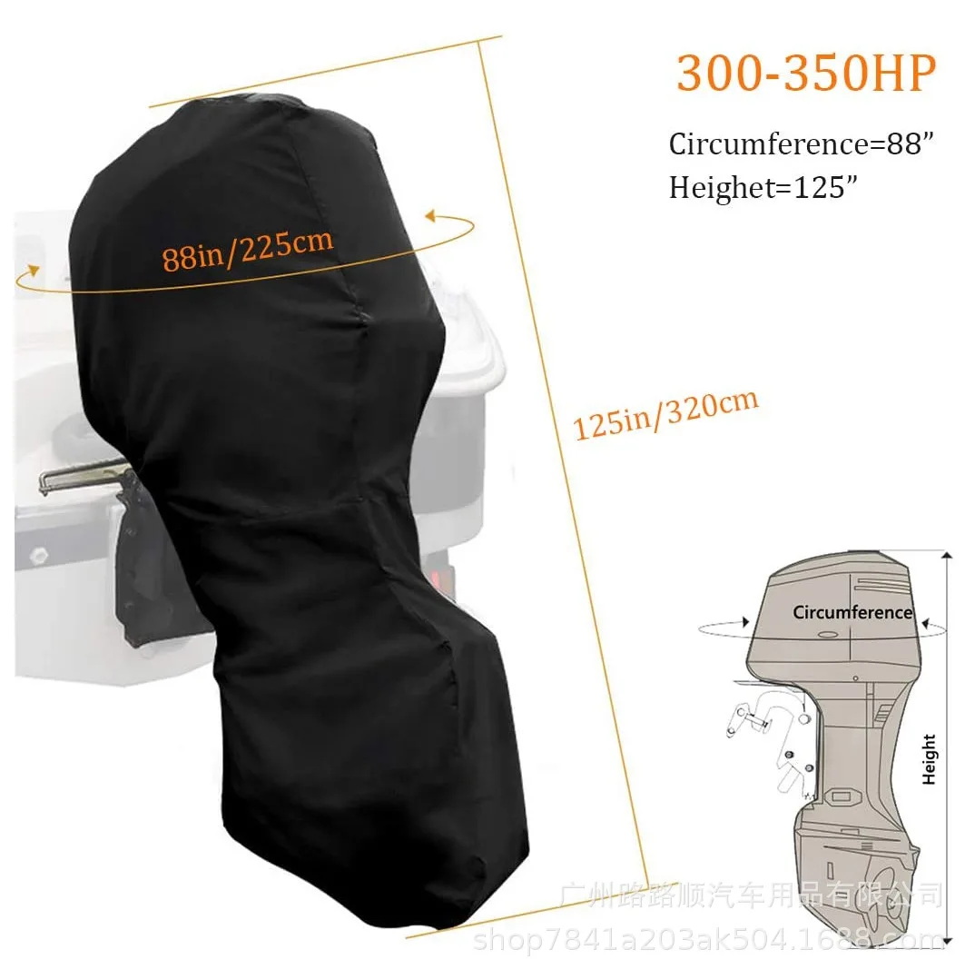 Waterproof 600D Boat Motor Cover UV-Proof Full Outboard Fade Crack Resistant Heavy-Duty Yacht Marine Engine Protector Canvas outboard motor cover