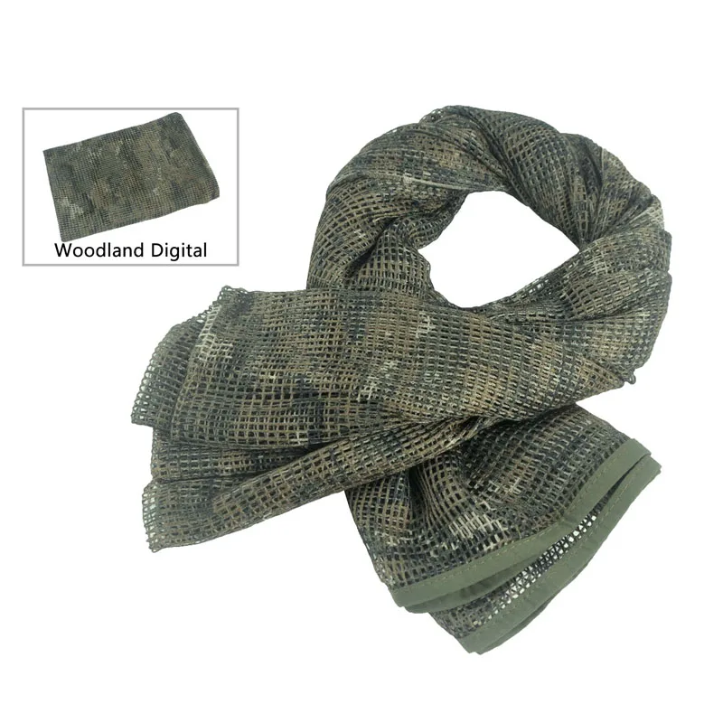 Tactical Scarf Camouflage Mesh Net Scarves Military Camo Scarfs Outdoor Sport Sniper Face Veil Wargame Camping Hunting Cycling