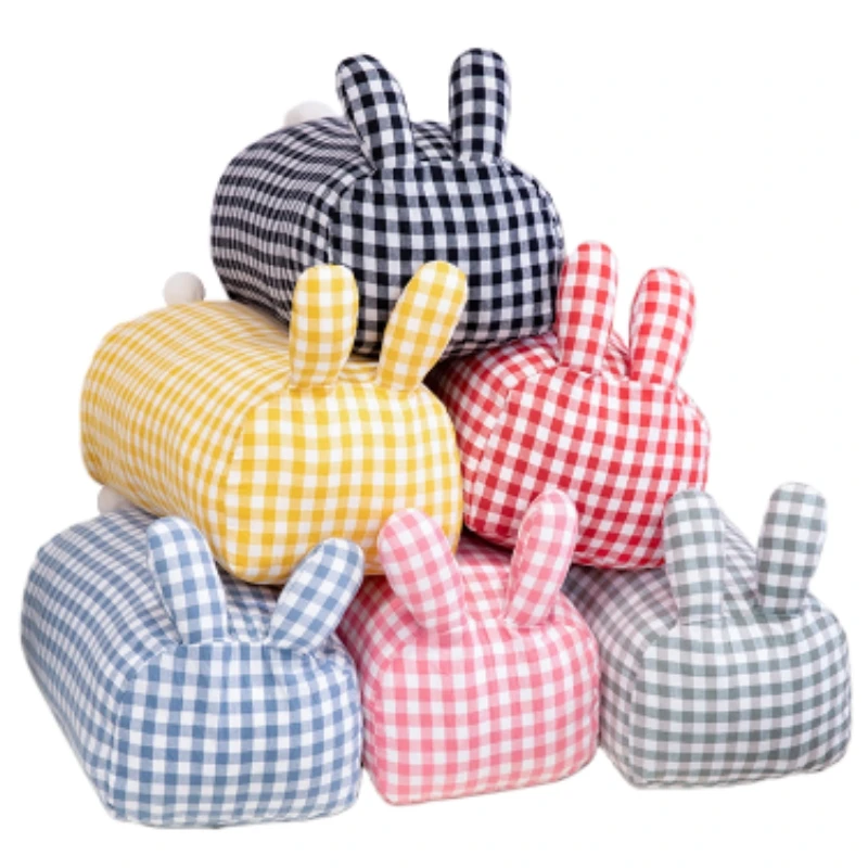 귀여운 다채로운 격자 무늬 봉제 동물 인형, 고래 토끼 격자 무늬 부드러운 봉제 베개 장난감 장식, 남아 및 여아용 침실, 30 cm, 45cm 