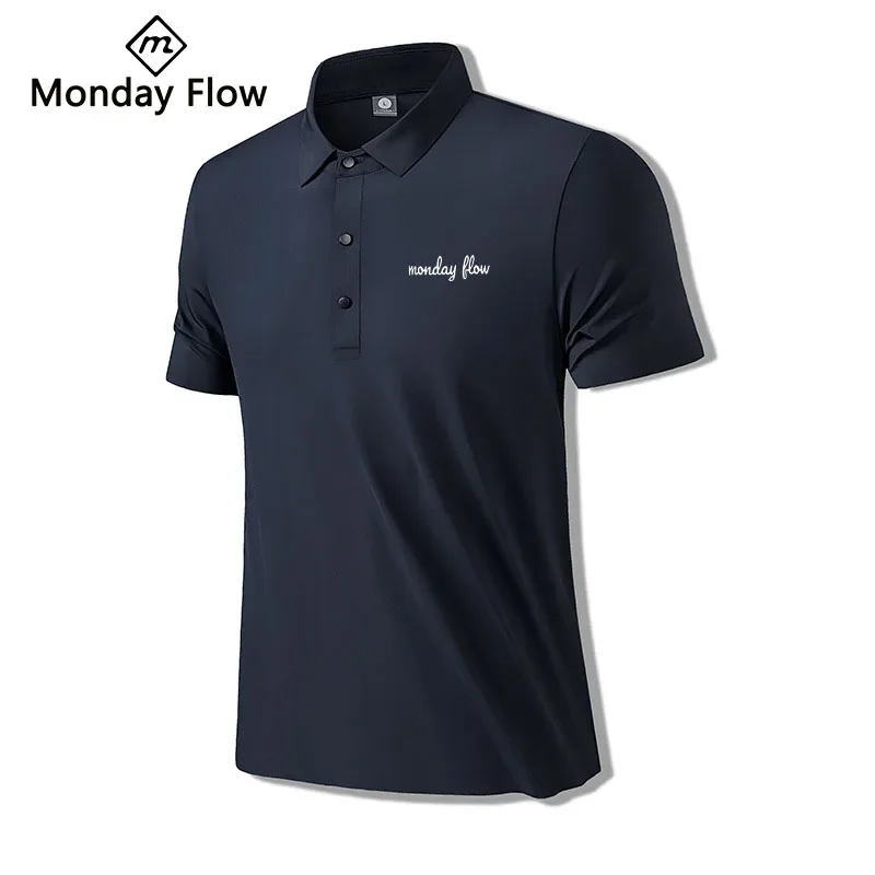 

Summer Men's Golf Shirt Quick-drying Breathable Polo Shirt Polyester/Spandex Short Sleeve Top Brand Golf Wear Men's T-shirt