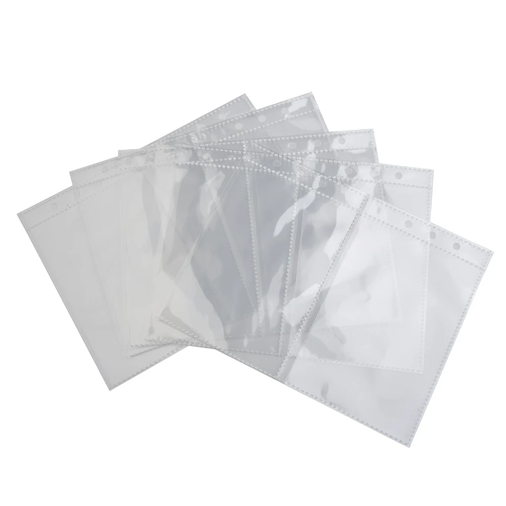 

10 Pieces A5 6 Ring Clear Binder Refill 1 2 4 Pockets Sleeves Toploader Photocards Notebook Diary Photo Album Drawing Notepad