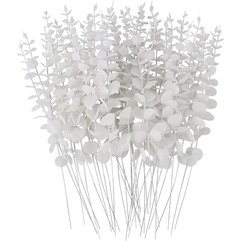 12/24/36 Stücke Künstliche Pflanzen Eukalyptusblätter Gefälschte Pflanzen Vase Tisch Party Hochzeit Brautstrauß Wohnkultur Outdoor Garten – Detail 11