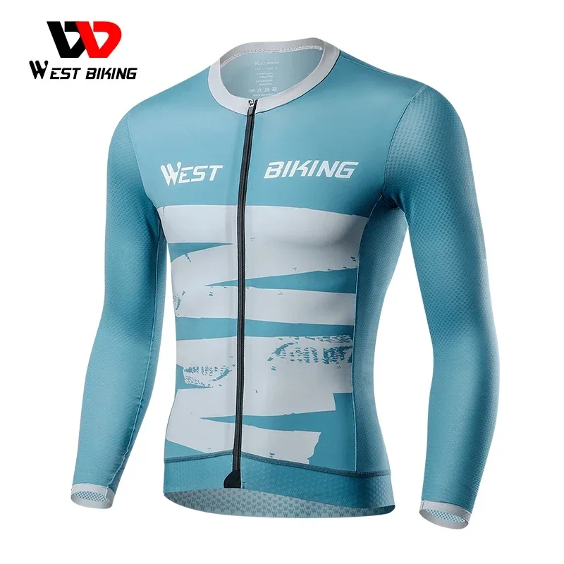 

Мужская трикотажная рубашка WEST BIKING с длинным рукавом и карманами