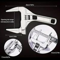 Sehfupoye Adjustable Wrench Large Opening Bathroom Spanner Wrenches Wide Jaw 16-68mm Aluminum Alloy Spanner Wrenches Shank Plumb 2
