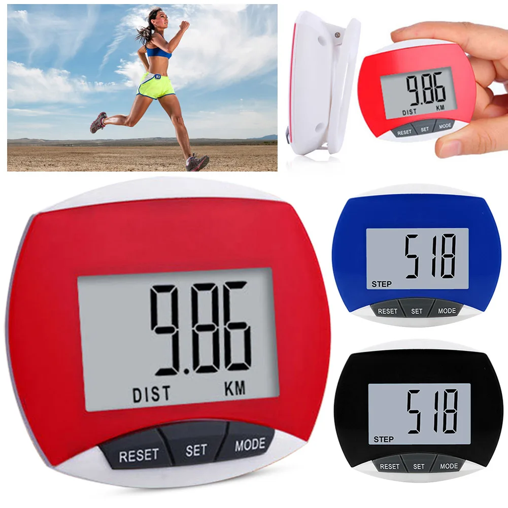 Walking Distance Step Pedometer Digital LCD Display Running Distance Monitor Multifunction Step Counter for Men Women Kids Adult