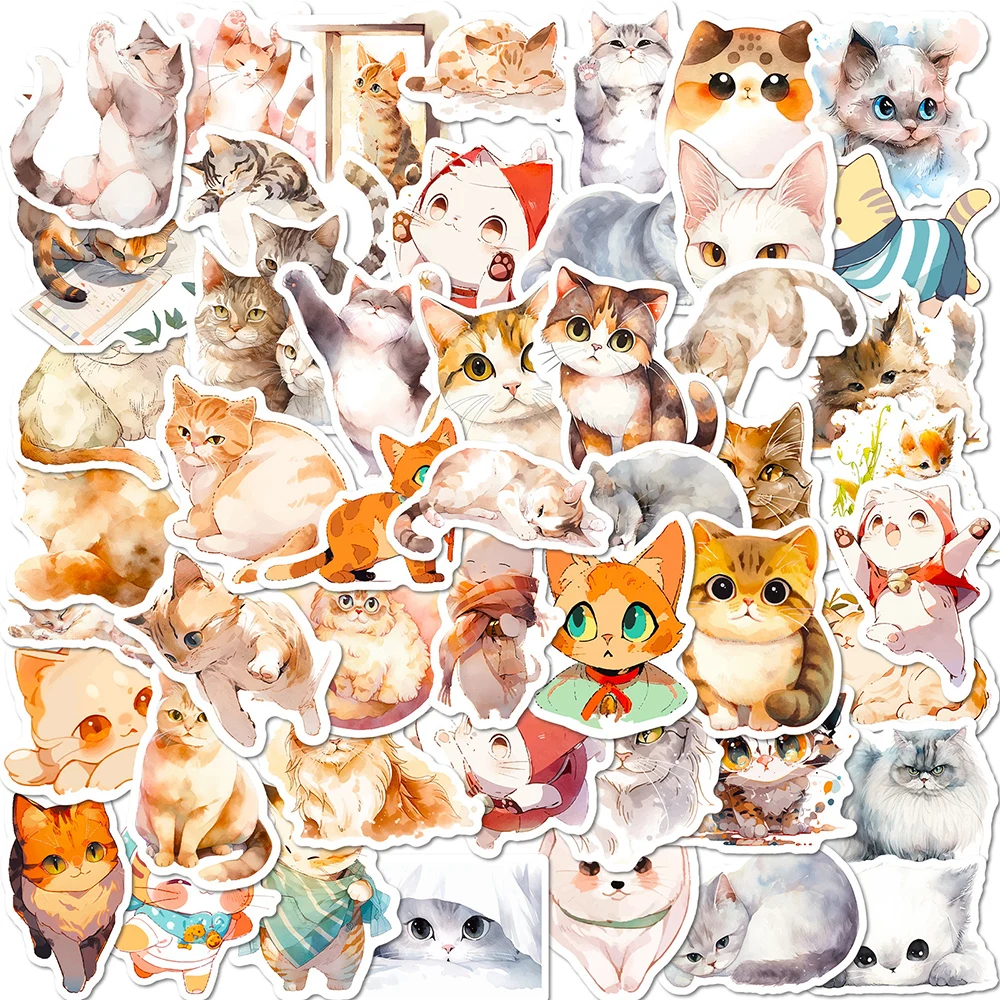 

10/30/50PCS Kawaii Funny Cat Cartoon Graffiti Stickers Kitty Decals DIY Car Luggage Laptop Waterproof Cute Sticker Kids Toy Gift