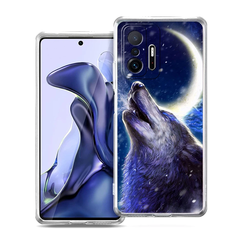 Moon Roaring Wolf Soft Transparent Phone Case Cover