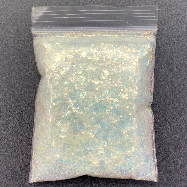 Laser Hexagon Holographic Chunky Glitter Nail Tips Glitter Powder Mermaid  Flakes Sparkly Glitter Resin Crystal mud