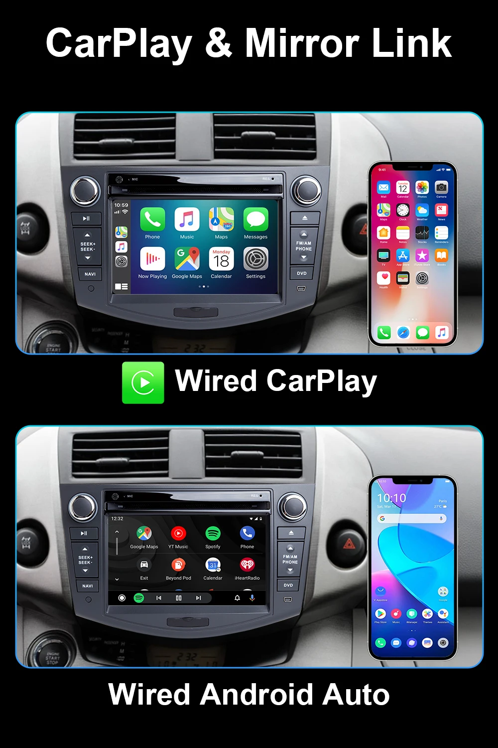 Android Car Radio DVD Player For Toyota RAV4 2006-2012 Touch Screen Car GPS Navi
