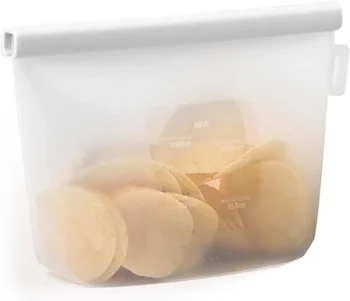 Reusable Silicone Food Bag with Slider Seal – Leakproof Stand-Up Design for Snacks, Sandwiches, Soup 1