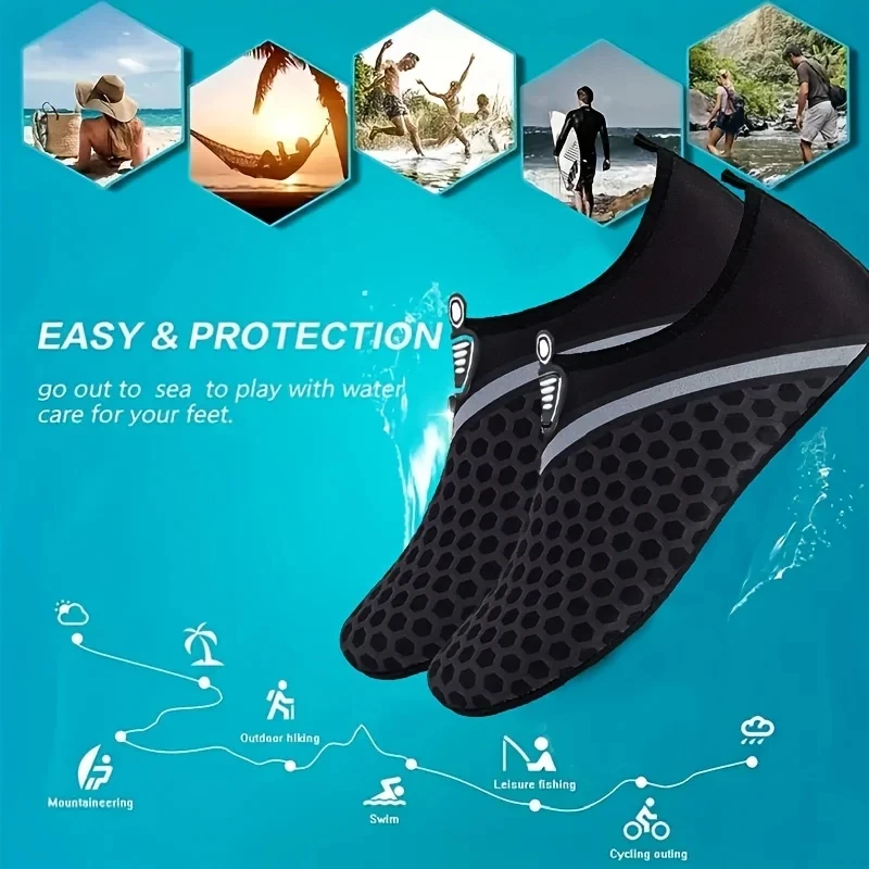 Water Sports Shoes Quick Drying Water Shoes Non-Slip Creek Shoes Summer Aqua Beach Sandal Flat Shoe Seaside Slipper For Men Women Creek Shoe
