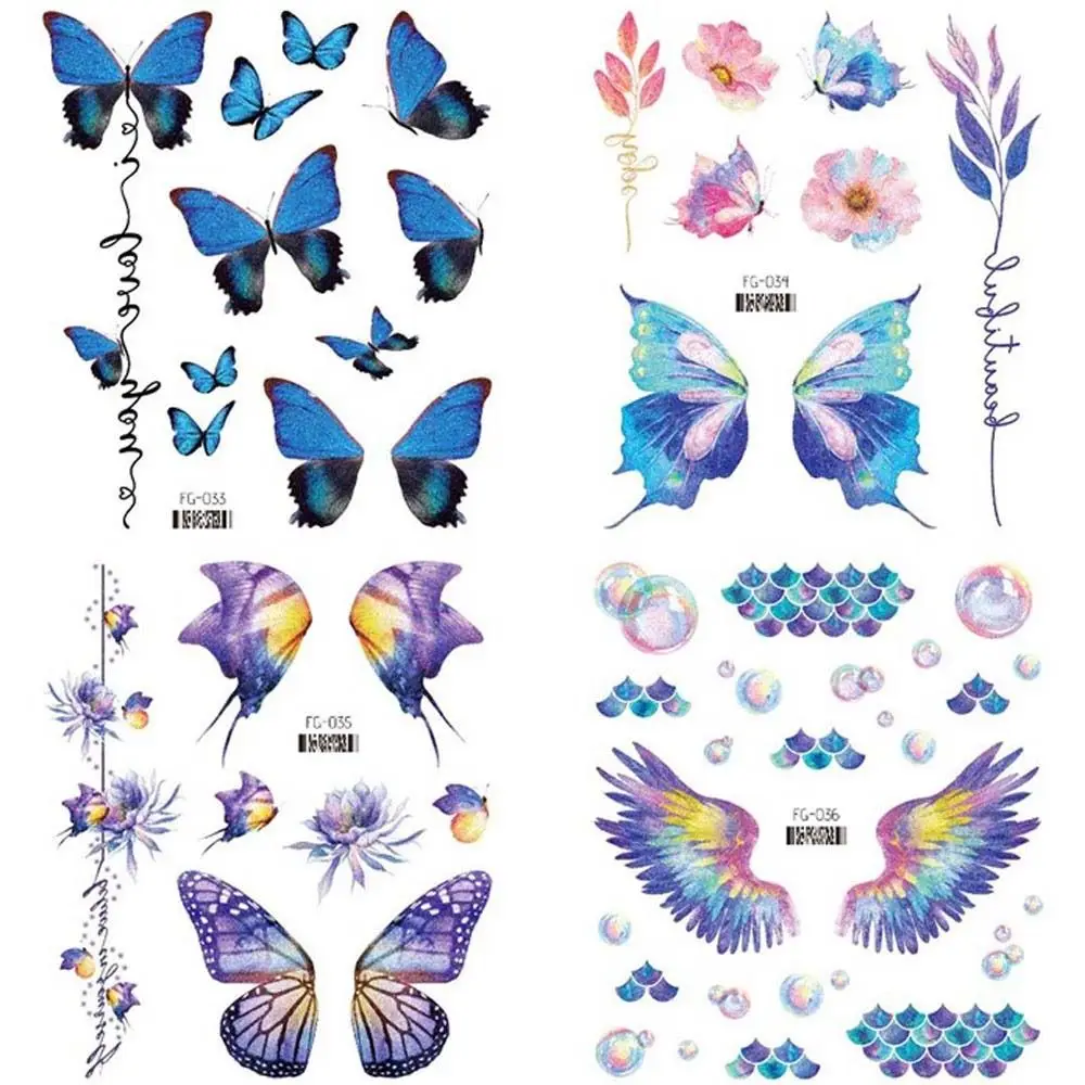 Moon Glitter Butterfly Face Wrist Neck Wings Fake Tattoo Butterfly Tattoo Stickers Flowers Tattoo Stickers Temporary Tattoos