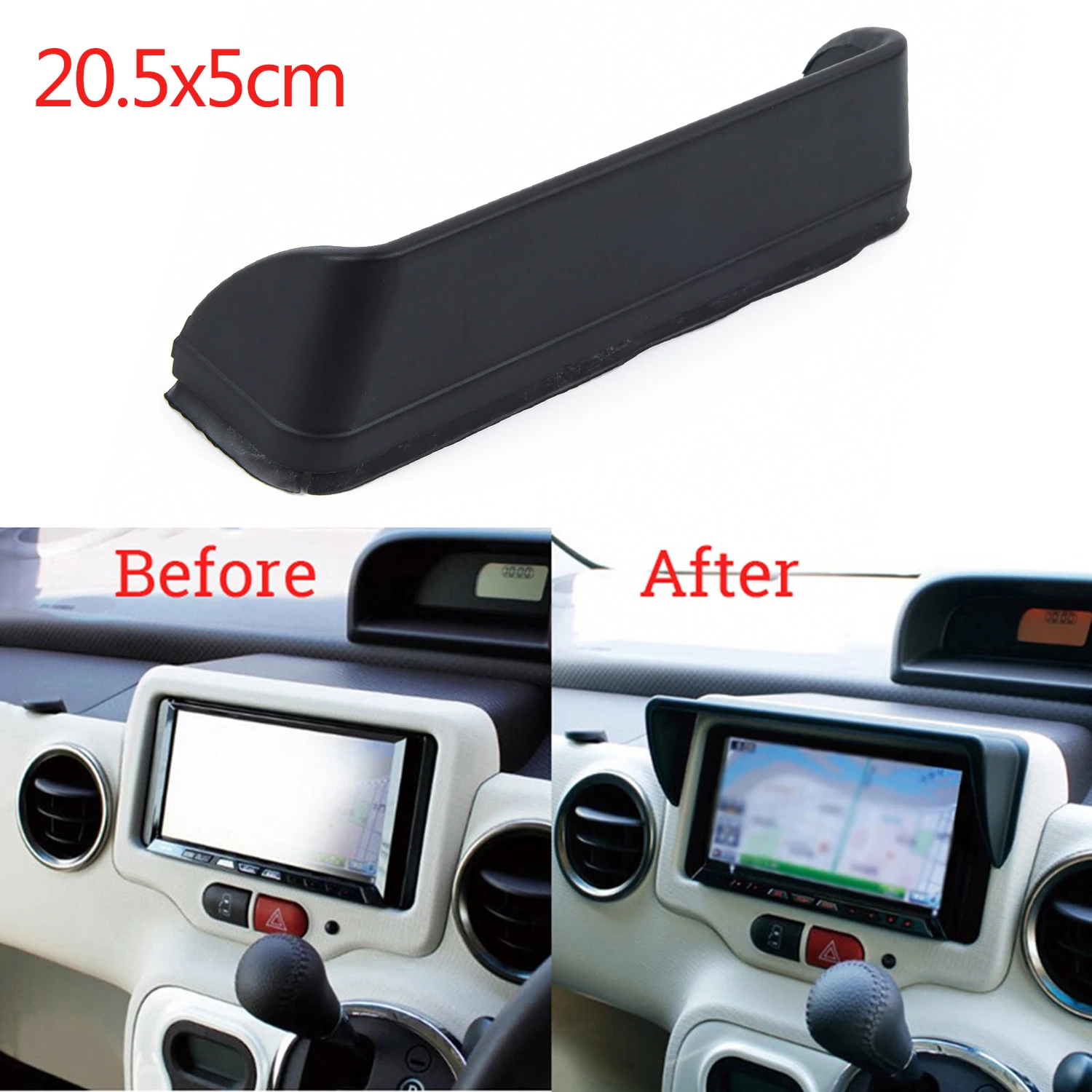 

Plastic Lightweight Durable Lens Anti-glare Visor Dash Screen Radio Shield Hood Audio Car Cover Sun Shade GPS Cap