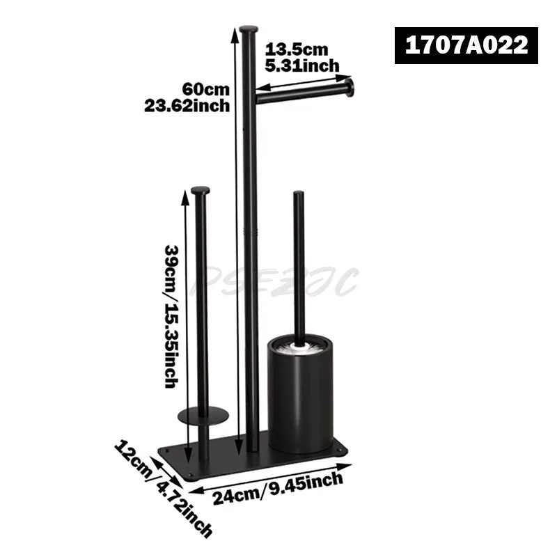 Toilet Tissue Holder Stainless Steel Floor Standing Roll Paper Holder Bathroom Floor Toilet Paper No Drill Holes
