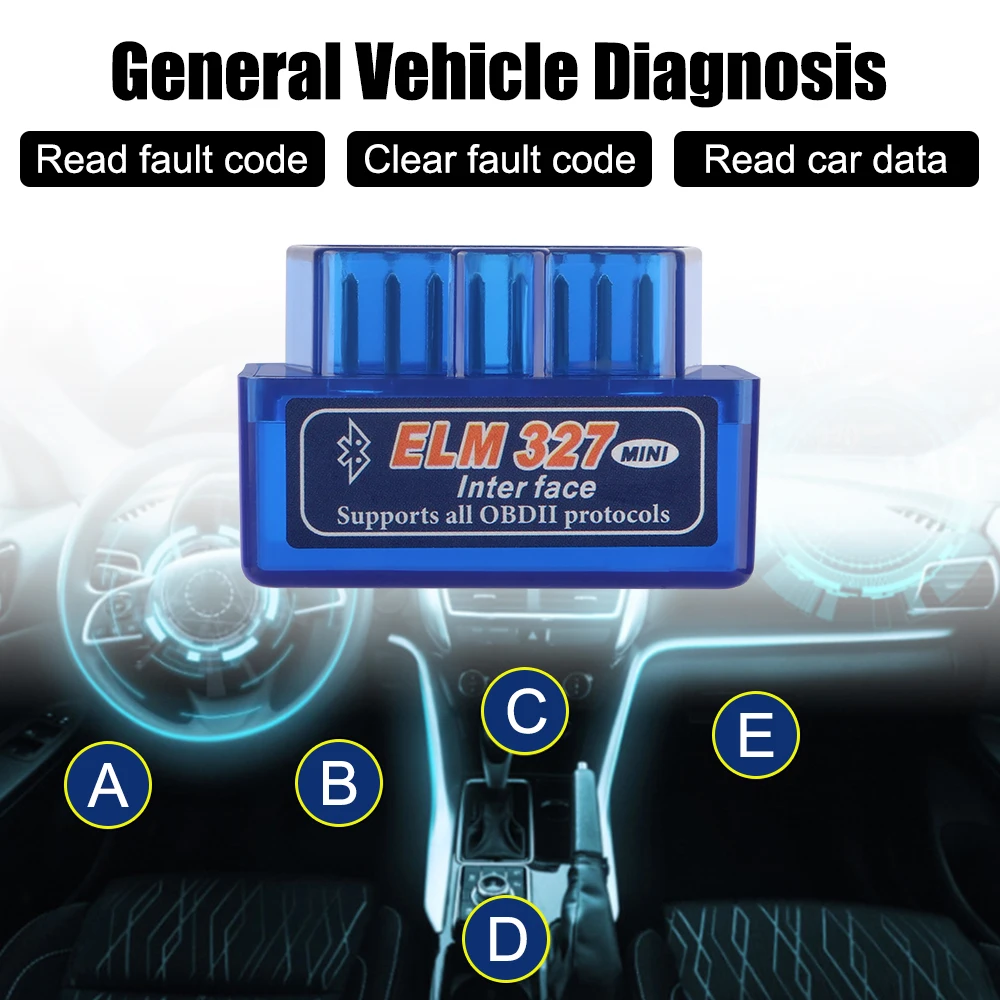 Bluetooth Car Diagnostic Scanner OBD2 Adapter for IOS Android