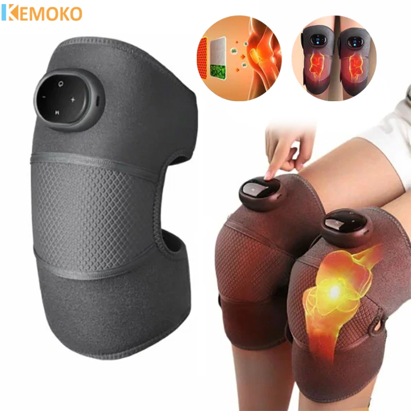 Heating and Vibration Knee Massage Pad Knee Joint Massage Tool Intelligent Button Adjustable 5 Gear Led Display 360° All-Round leg massager household heating air bag vibration massager thigh and calf massager electric knee protector massager