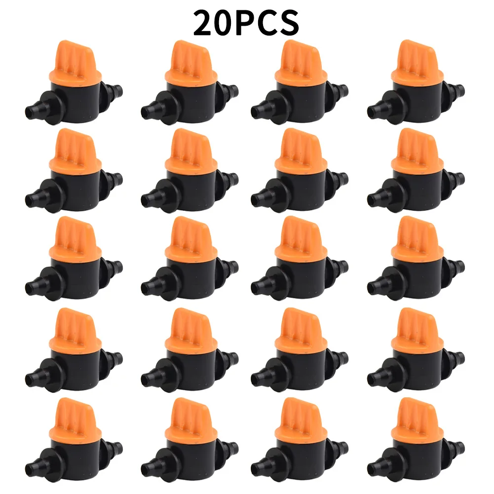 

20Pcs Mini Valve For 4/7mm Hose Irrigation Barbed Water Flow Control Valve Control Valves New Arrival For Home Diy Tool Accessor