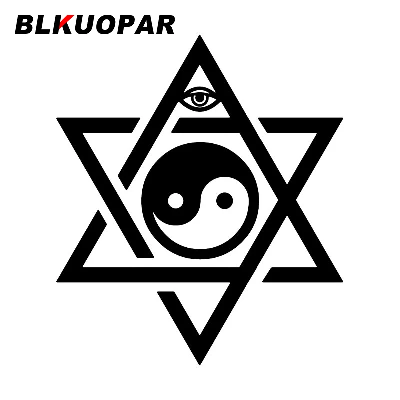 

BLKUOPAR Star of David Eye Yin Yang Car Stickers Personality Waterproof Decal Occlusion Scratch Air Conditioner Car Goods