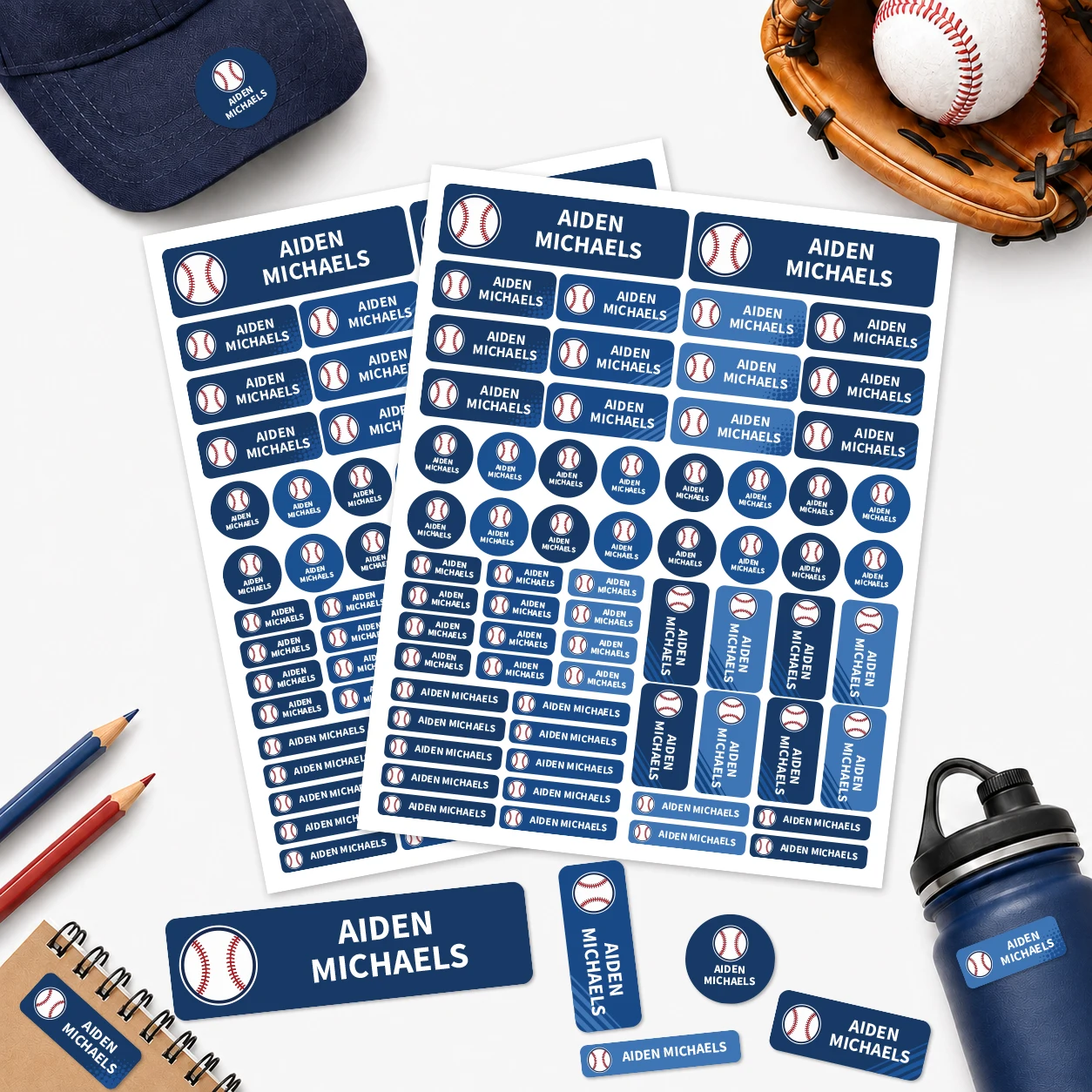 Customized Name Stickers for Sports Gear, School Supplies & More