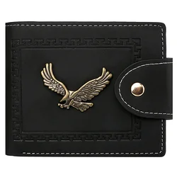Men's Stylish PU Leather Folding Wallet - Youth Fashion Credit Card & ID Holder (K3240 Black)
