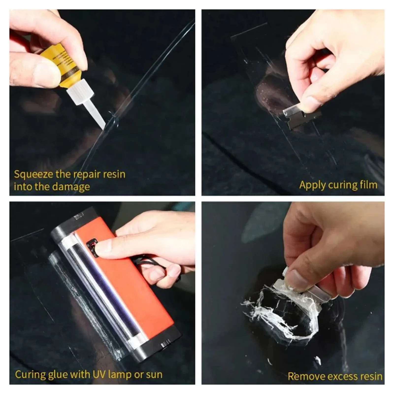 Car Windshield Crack Repair Glue Resin Kit Sealant Car Sealing Rubber Accessories Seal Glass Wash Maintenance Automobiles Parts