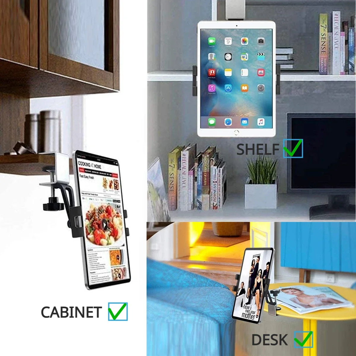 Metal Suporte para Tablet e Telefone Celular Armário de Cozinha Suporte para Ipad Air Pro 413 - Imagem 5
