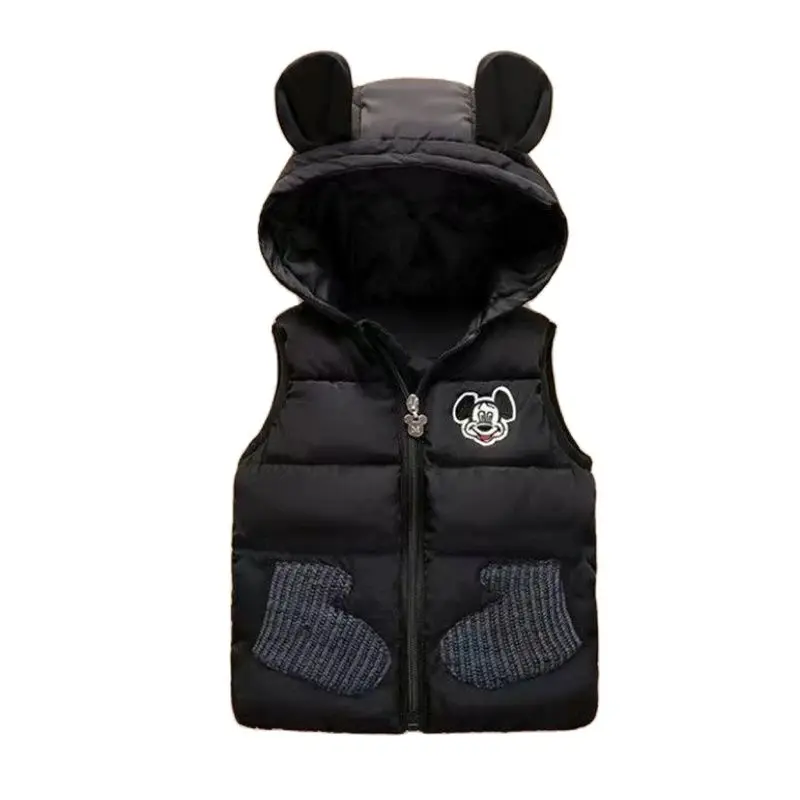 Hoodied Vest Winter Girls Boys Minnie Mickey Mouse Waistcoat Outerwear Spring Autumn Jackets Coat baby waistcoat