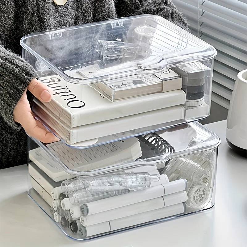 Acrylic Transparent Storage Box - Desktop Dressing Table Organizing Box, Household Cosmetics Storage Box  Storage Containers